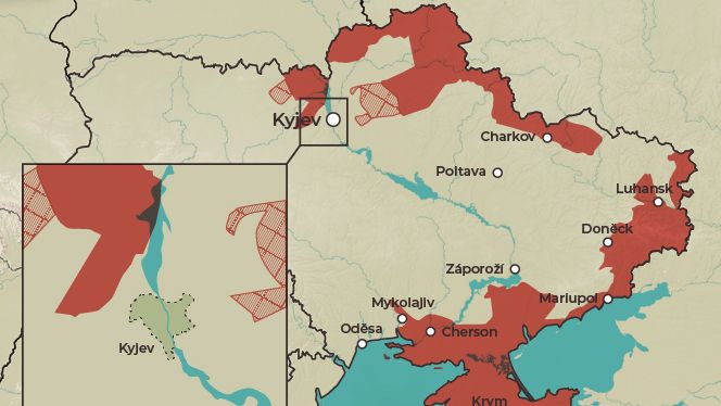 Válka na Ukrajině v mapách: Kam se za týden bojů dostali ruští vojáci